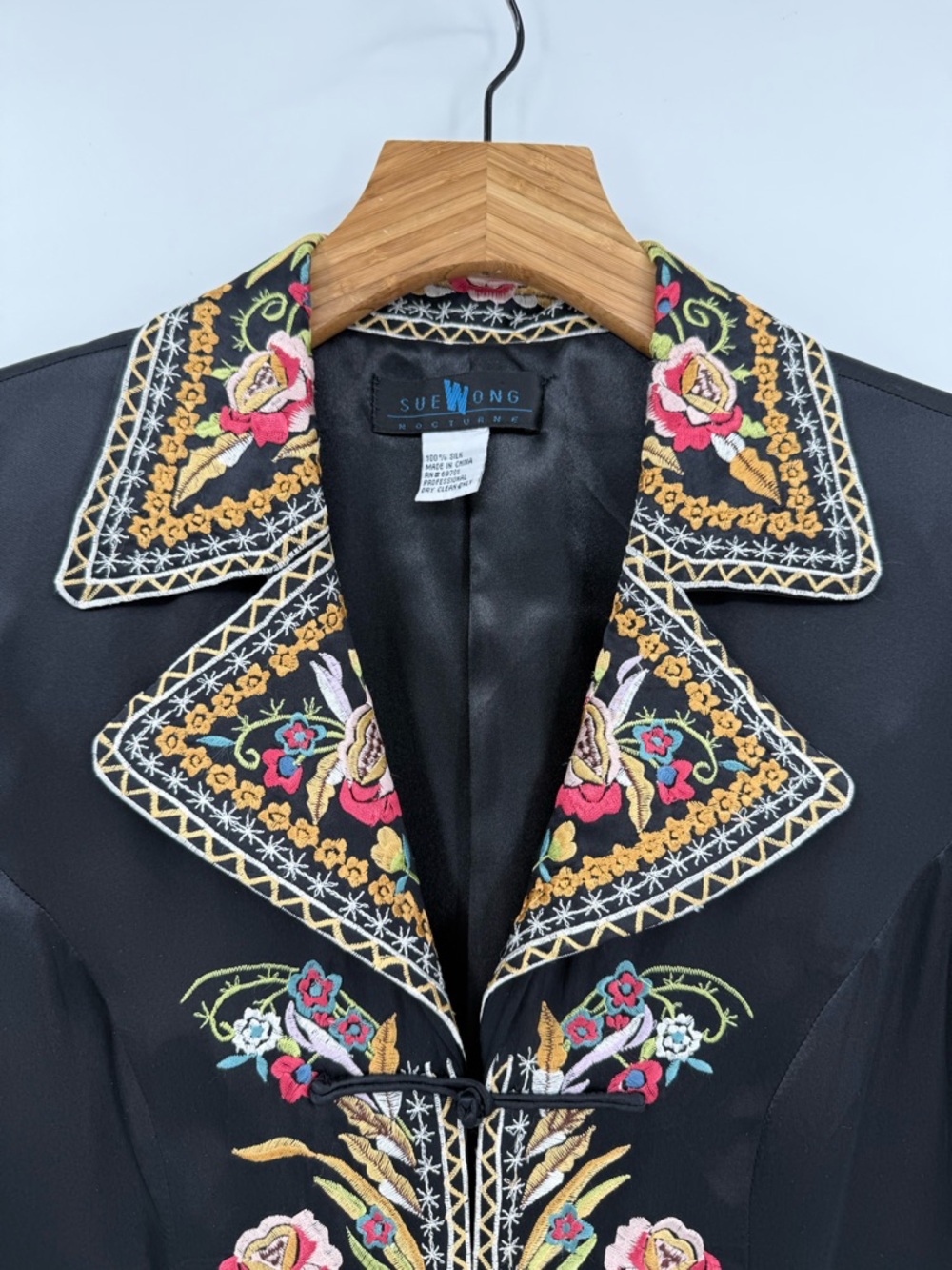 Sue Wong Nocturne 100% Silk Floral Embroidered Evening Coat Opera see meas. - Picture 6 of 16